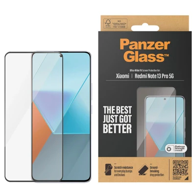 Abbildung von Xiaomi Poco X6 Pro Panzerglas PanzerGlass Ultra Wide Fit Screenprotector Antibakterieller Displayschutz für das Redmi Note