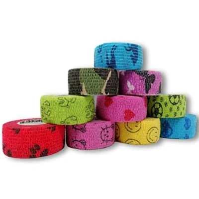 Abbildung von Bunter Mix 10er Set LisaCare 2,5cm Pflasterverband Fingerpflaster Rollenpflaster Kinderpflaster perfekt zum Trösten Pflaster auf Rolle ohne Kleber