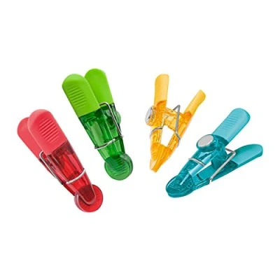 Abbildung von Wedo 6422099 Notiz Magnetklammern (Glossy, aus Kunststoff, geriffelte Griffflächen) 4 Stück, farbig sortiert