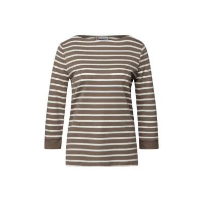 Abbildung von Street One Gestreiftes Langarmshirt, Damen, Größe: 38, Braun