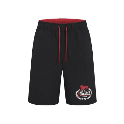 Abbildung von Lonsdale Normale Passform Badeshorts, Herren, Größe: 3XL, Black red white