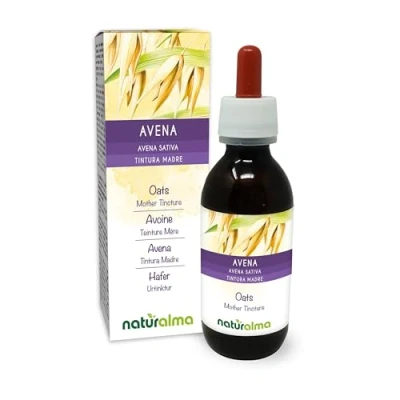 Abbildung von Hafer (Avena sativa) Spitzen Alkoholfreier Urtinktur Naturalma Flüssig Extrakt Tropfen 120 ml Nahrungsergänzungsmittel Veganer