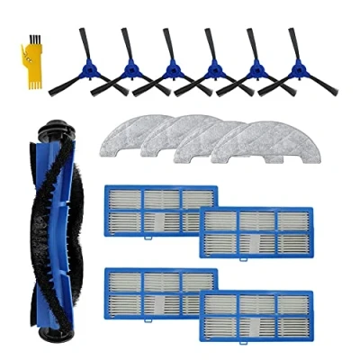 Abbildung von MIKONG Ersatz Zubehör Set für Proscenic 850T Saugroboter 15er Pack mit Hauptbürste &amp; Filter Seitenbürste Wischtuch