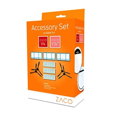 Abbildung von ZACO original Zubehör Set passend für V3sPro und V4 Saugroboter, inkl. Seitenbürsten Filter