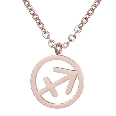 Abbildung von Morella Damen Halskette Sternzeichen Schütze Edelstahl Rosegold im Samtbeutel