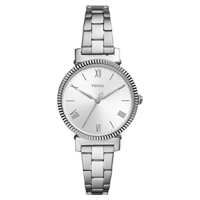 Abbildung von Fossil Damenuhr Daisy 3 Zeiger, Quarzwerk, 34mm Silbernes Edelstahlgehäuse mit Edelstahlarmband, ES4864