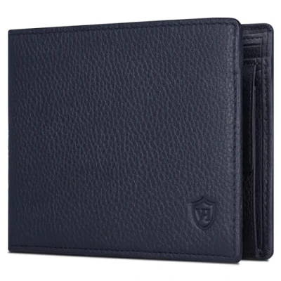 Abbildung von VON HEESEN Leder Geldbörse RFID Schutz I Echtleder Geldbeutel für Damen &amp; Herren Portemonnaie Brieftasche Wallet Portmonee (Blau)