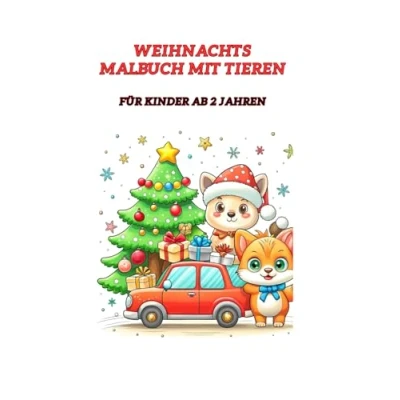 Abbildung von Weihnachtsmalbuch mit Tieren für Kinder ab 2 Jahren: Ausmalweihnachtsbuch niedlichen
