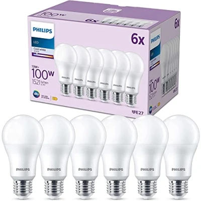 Abbildung von Philips Classic LED E27 Lampe, 100W, matt, neutralweiß, nicht dimmbar, 6er Pack