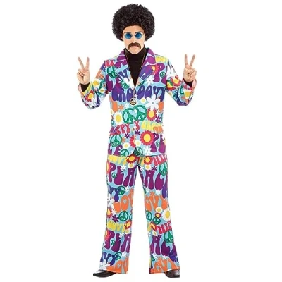 Abbildung von Fun Shack 70 er Jahre Kleidung, Zeitreise Kostüm Herren, Outfit Hippie Mann, Schlager Schlagermove Herren XL