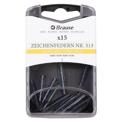 Abbildung von Brause J. Herbin 150513B Packung mit 15 Zeichnenfedern extra hart, sehr feiner Spitze, ideal für Kalligraphie, 1 Box