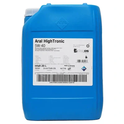 Abbildung von Aral Hightronic 5W 40 20l Motoröl 1505B1 VOLKSWAGEN: Golf 4, 5, 7, AUDI: Q3, A4 B8 Avant, A6 C6 BMW: 5 Saloon, 3 Touring