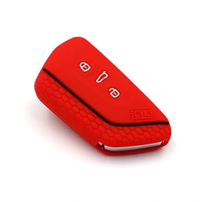 Abbildung von Schlüssel Hülle VF für 3 Tasten Auto Silikon Cover Schlüsselhülle Etui Schutzhülle (Rot)