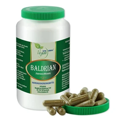 Abbildung von VITA IDEAL Vegan® Baldrian Wurzel 120 Kapseln Valeriana officinalis Tagesportion 1000mg Baldrianwurzel reines Pulver. Natürlich, pflanzlich und ohne Zusatzstoffe, original von VITAIDEAL.
