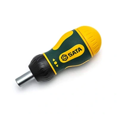 Abbildung von SATA ST09348 6 in 1 Mini Ratschen Schraubendreher, Bit Schraubendreher Set mit Bits und ergonomischem rutschfestem Griff