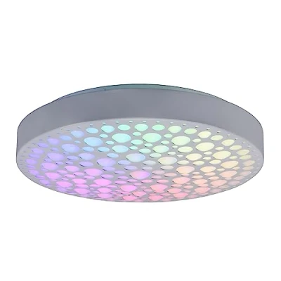 Abbildung von Reality Leuchten LED Deckenleuchte Chizu R67161131, Kunststoff Weiß matt, inkl. 22 Watt Rainbow LED, Fernbedienung, Dimmer, Farbwechsel, Nachtlicht