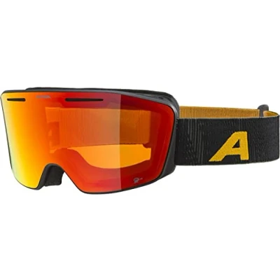 Abbildung von ALPINA NENDAZ Q LITE Verspiegelte, Kontrastverstärkende OTG Skibrille Mit 100% UV Schutz Für Erwachsene, black yellow matt, One Size