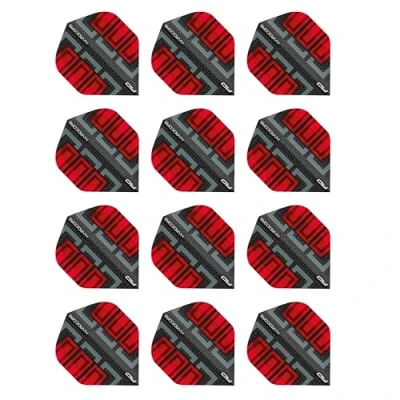 Abbildung von RED DRAGON Hardcore Radical Schwarz und Rot Blocks Dartflug 4 Set pro Packung (insgesamt 12 Dart Flights)