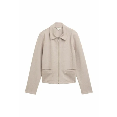Abbildung von TOM Tailor Regular FIT MIT Reissverschluss Leichte Jacke, Damen, Größe: XS, Soft taupe melange