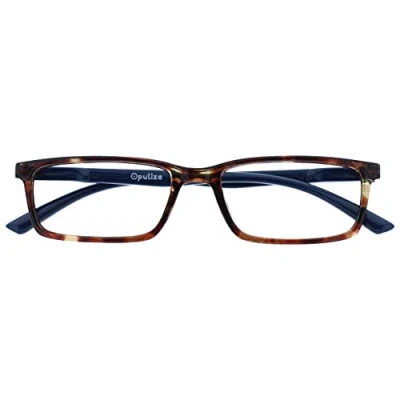 Abbildung von OPULIZE See Lesebrille Blaulichtfilter Schmal Rahmen Federscharniere Verbessern Den Schlaf Computer Gaming Entspiegelt Braun Schildpatt Blau Bügel Herren Damen B9 2+1.50