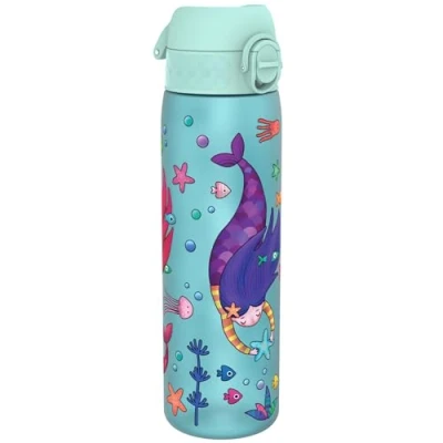 Abbildung von Ion8 Trinkflasche, 500 ml, Auslaufsicher, Einhandöffnung, Sichere Verriegelung, Spülmaschinenfest, BPA frei, Tragegriff, Klappdeckel, Leicht zu Reinigen, Klimaneutral, Meerjungfrauen