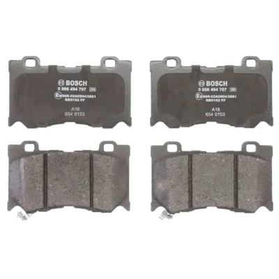 Abbildung von BOSCH 0 986 494 707 Bremsbelagsatz Low Metallic mit akustischer Verschleißwarnung Anti Quietsch Blech INFINITI: Q50 Saloon, M FX Off Road