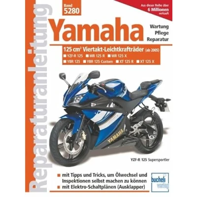 Abbildung von Yamaha 125 ccm Viertakt Leichtkrafträder ab Modelljahr 2005: YBR (Allrounder), XT R (Enduro), X (Supermoto), YZF (Supersportler)