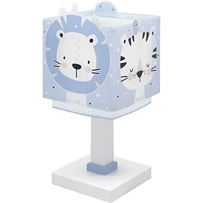 Abbildung von Dalber Kinder Tischlampe Nachttischlampe kinderzimmer Baby Jungle Tiere Dschungeltiere Blau, 63111T, E14