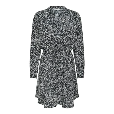 Abbildung von ONLY Damen ONLCORY L/S V Neck Tunic WVN NOOS 15200543, Black/Maria White Grey Ditsy, XS