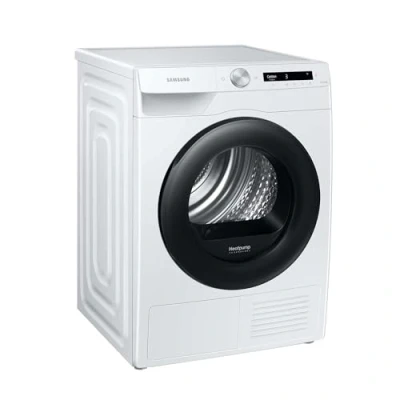 Abbildung von Samsung Wärmepumpentrockner, 9 kg, Wäschetrockner mit Simple Control Bedienkonzept, Knitterschutz, Optimal Dry, Super Kurz ‘35, Weiß/Schwarz, DV90T5240AW/S2