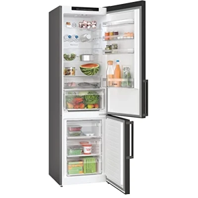 Abbildung von Bosch Hausgeräte KGN39VXCT Serie 4 Kühl Gefrier Kombination, 203 x 60 cm, 260 L Kühlen + 103 Gefrieren, NoFrost nie wieder abtauen, VitaFresh länger, Edelstahl Schwarz