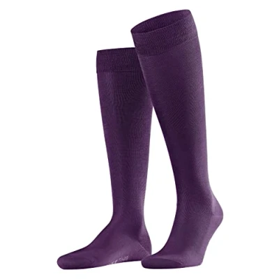 Abbildung von FALKE Herren Kniestrümpfe Tiago M KH Fil D&#039;Ecosse Baumwolle lang einfarbig 1 Paar, Blau (Wine Berry 8860), 41 42
