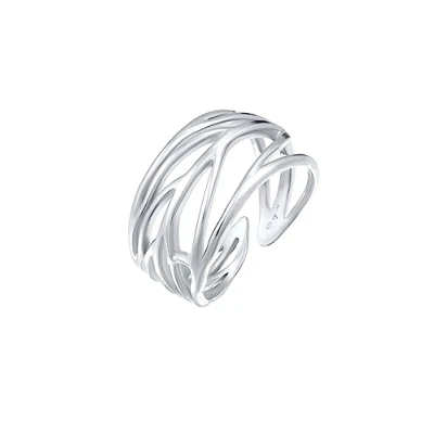 Abbildung von Elli Ring Damen Wickel Blatt Ornament in 925 Sterling Silber