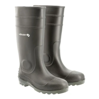 Abbildung von Högert Technik RITTER Schutzstiefel Gummistiefl Wasserdichter Sicherheitsstiefel und Arbeitsstiefel Sicherheitsgummistiefel EN ISO 20345 S5 SRA schwarz 44