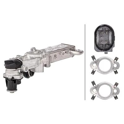 Abbildung von HELLA 6NU 358 167 001 AGR Modul mit Dichtungen, Kühler Ventil VOLKSWAGEN: GOLF 6, Polo V Hatchback, Sharan II, SEAT: Alhambra II