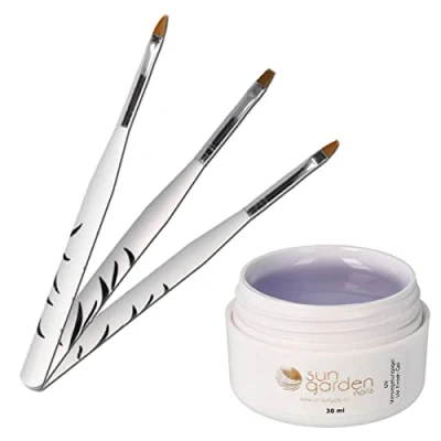 Abbildung von Sun Garden Nails UV Versiegelungsgel Gel Finish 30ml + Pinselset