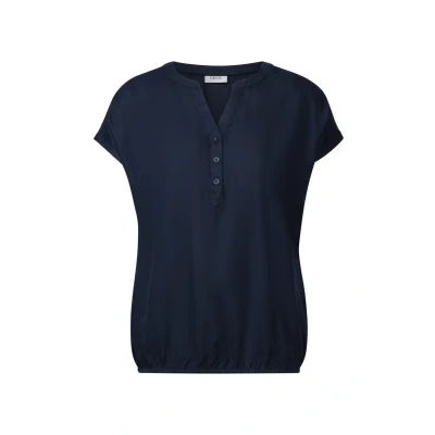 Abbildung von CECIL Damen B345818 Blusenshirt in Unifarbe, Urban Navy Blue, S