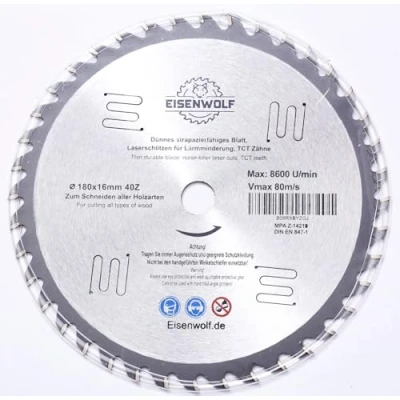 Abbildung von 180 x 16 mm 40 Zähne Sägeblatt Top Qualität Kreissägeblatt für Holz