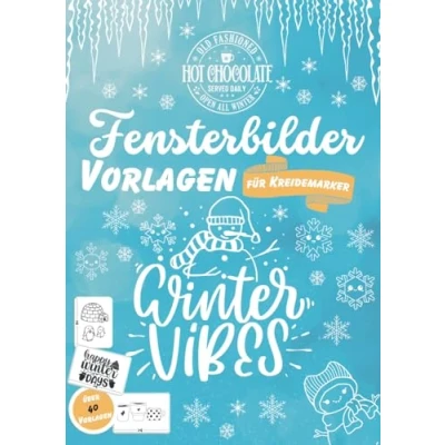 Abbildung von Fensterbilder Vorlagen Kreidemarker XXL Winter Paket: die ultimative Sammlung für kalte Saison: Große und kleine Motive ganze Familie ... Fenster Dekoration jeden Anlass)