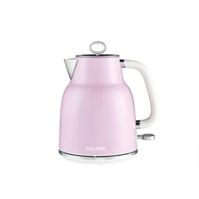 Abbildung von Salter Retro 1,7 L Wasserkocher 3 kW, 360 Basis, Abnehmbarer Kalkfilter, Kabellos, Wasserstandsanzeige, Anzeige des Kochprozesses, Trockengehschutz &amp; automatische Abschaltung, Rosa, EK5737PNKVDE