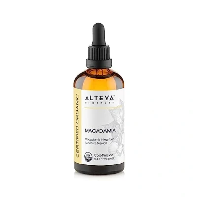 Abbildung von Alteya Bio Macadamiaöl 100 ml 100% USDA zertifiziertes Natürliches Kaltgepresstes Trägeröl Nährstoff und Feuchtigkeitsspendende Premium Hautpflege mit therapeutischer Qualität