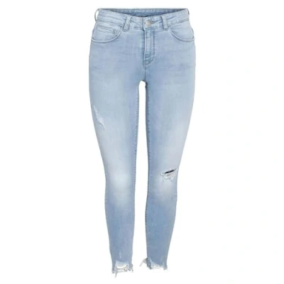 Abbildung von Noisy May Nmkimmy Destroy Jeans Skinny Fit, Damen, Größe: 28x32, Light blue denim