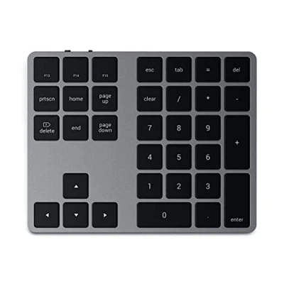 Abbildung von SATECHI Bluetooth Extended Numeric Keypad Schlanker, wiederaufladbarer Ziffernblock mit 34 Tasten Für M2/ M1 MacBook Pro/Air, iPad M2 Mac Mini, iMac (Space Grau) US Layout
