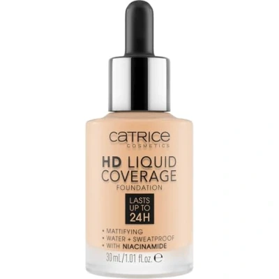 Abbildung von Catrice HD Liquid Coverage Foundation, Nr. 034, Nude, langanhaltend, mattierend, matt, für unreine Haut, vegan, ölfrei, wasserfest, ohne Alkohol, 1er Pack (30ml)