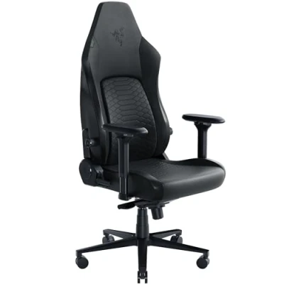 Abbildung von Razer Iskur V2 Gaming Stuhl mit adaptiver Lordosenstütze (Polster aus hoch verdichtetem Schaumstoff, Umweltfreundliches lösungsmittelfreies EPU Kunstleder, 4 D Armlehnen) Schwarz