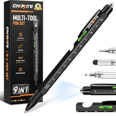 Abbildung von Chipate Geschenke für Männer, 9 IN 1 Multifunktions Kugelschreiber Männergeschenke, Geburtstagsgeschenk Weihnachtsgeschenke Gadgets Lustige Männer
