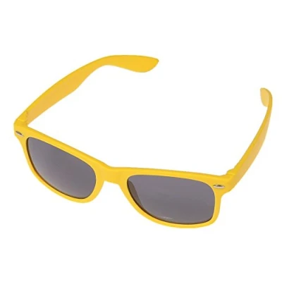 Abbildung von Miobo Sonnenbrillen Party Brillen 1980 style Retro Atzen Nerdbrille Hornbrille Sonnenbrille oder Klarglas Schwarz (Gelb Sonnenbrille)
