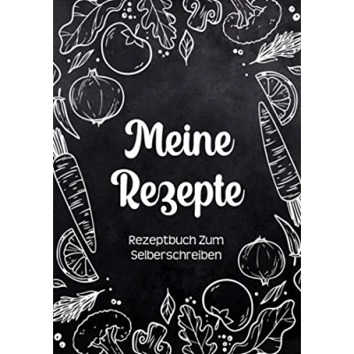 Abbildung von Rezeptbuch Zum Selberschreiben: DIY Kochbuch Mit Inhaltsverzeichnis Backbuch Schreiben Platz Für 125 Rezepte Und Viele Notizen Ausfüllen Ihrer Lieblingsrezepte (Schwarz Design Gemüse)