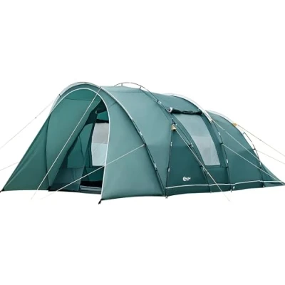 Abbildung von Portal Zelt 5 6 Personen Tunnelzelt Wasserdicht 3000 mm Mann Campingzelt 2 Schlafkabinen mit Stehhöhe Vorzelt Bodenwanne XXL Groß Familienzelt Gruppenzelt für Camping Reise Trekking Garten