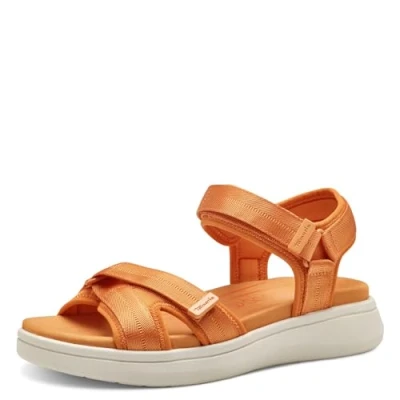Abbildung von Tamaris Damen Sandalen Textil Vegan Sommer; ORANGE/orange; 36